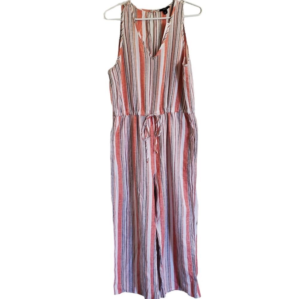 Drew Anthropologie Linen-blend Wide-leg Jumpsuit NWT